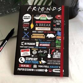 Friends Tasarımlı Lastikli Çizgisiz Defter