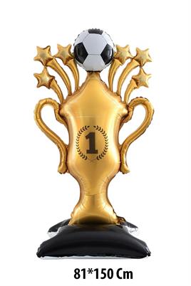 Futbol Kupası Şeklinde Dev Folyo Balon 81x150 cm – Gold Birincilik Kupa Balonu