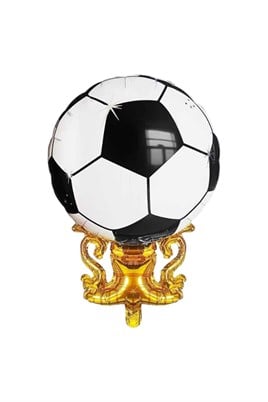 Futbol Topu ve Kupa Şeklinde Folyo Balon 76,5x51 cm – Gold Siyah Şampiyonluk Balonu