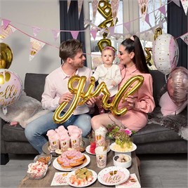Girl Gold Folyo Balon - Bebek Çocuk Parti Kutlama Seti 