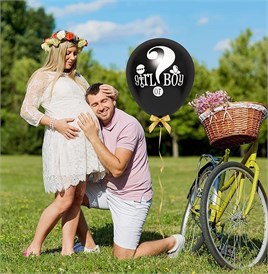 Girl or Boy Siyah Cinsiyet Belirleme Balonu Kız Bebek 18 Inc