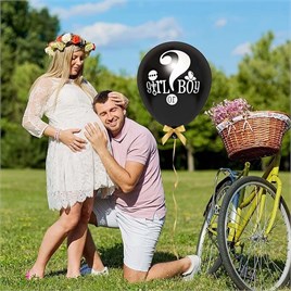 Girl or Boy Siyah Cinsiyet Belirleme Balonu Erkek Bebek 18 Inc