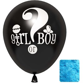 Girl or Boy Siyah Cinsiyet Belirleme Balonu Erkek Bebek 18 Inc