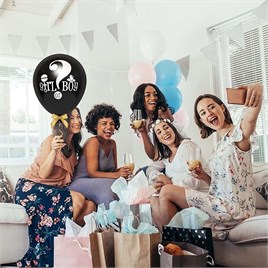 Girl or Boy Siyah Cinsiyet Belirleme Balonu Erkek Bebek 18 Inc