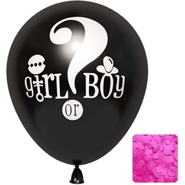 Girl or Boy Siyah Cinsiyet Belirleme Balonu Kız Bebek 18 Inc