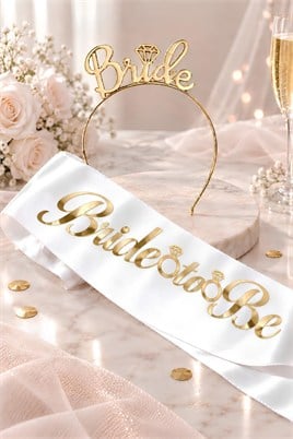 Gold Bride To Be Taç  Ve Kuşak Set