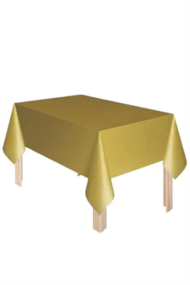 Gold Renk Kullan At 120x180 Cm Doğum Günü Partisi Için Düz Altın Rengi Plastik Masa Örtüsü