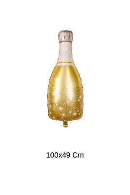 Gold Renkli 100x49 Cm Büyük Boy Şampanya Şişesi Folyo Balon Bride To Be Bekarlığa Veda