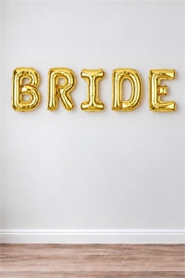 Gold Renkli Bride 36 cm Folyo Balon Seti