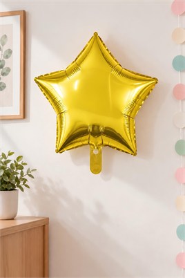 Gold Yıldız Folyo Balon 45 cm - Bebek Çocuk Parti Kutlama