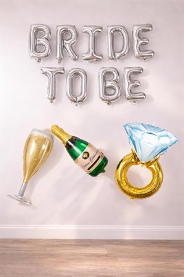 Gümüş Bride To Be Bekarlığa Veda Partisi 4 Lü Folyo Balon Set