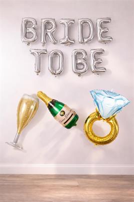 Gümüş Bride To Be Bekarlığa Veda Partisi 4 Lü Folyo Balon Set