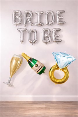Gümüş Bride To Be Bekarlığa Veda Partisi 4 Lü Folyo Balon Set