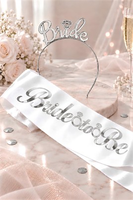 Gümüş Bride To Be Taç  Ve Kuşak Set 