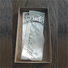 Gümüş Bride To Be Taç  Ve Kuşak Set 