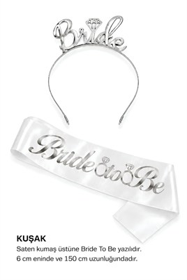 Gümüş Bride To Be Taç  Ve Kuşak Set 