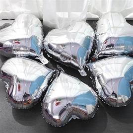 Gümüş Kalp Folyo Balon 18 inç - 45 Cm