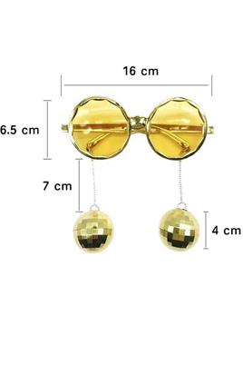 Gümüş Renkli Disko Toplu Küpeli Parti Gözlüğü