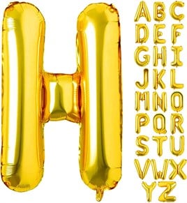 H Harf Gold Folyo Balon16 İnç 36 cm