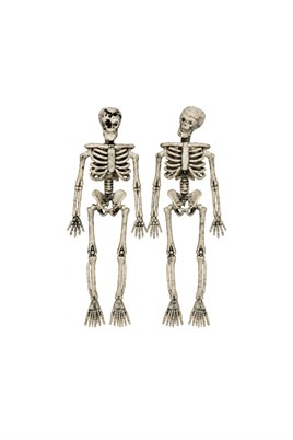 Halloween Cadılar Bayramı 15 cm 2li İskelet Dekor Seti – Hareketli Eskitme Görünümlü Süs