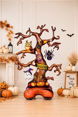 Halloween Cadılar Bayramı Ağaç Ayaklı Büyük Boy Folyo Balon 132x90x46 cm