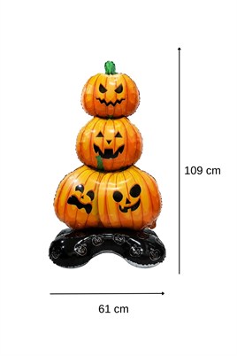Halloween Cadılar Bayramı Balkabağı Ağacı Ayaklı Büyük Boy Folyo Balon 109X61X40 cm