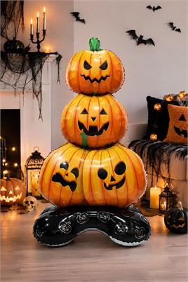 Halloween Cadılar Bayramı Balkabağı Ağacı Ayaklı Büyük Boy Folyo Balon 109X61X40 cm