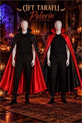 Halloween Cadılar Bayramı Çift Taraflı Pelerin 