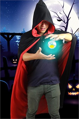 Halloween Cadılar Bayramı Çift Taraflı Kapşonlu Pelerin