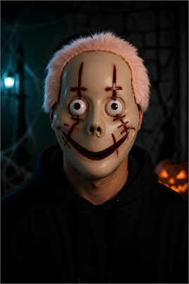 Halloween Cadılar Bayramı Halloween Pembe Saçlı Palyaço Maske