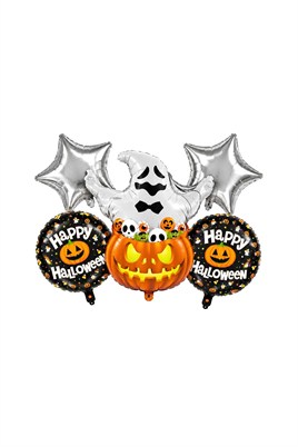 Halloween Cadılar Bayramı Hayalet Temalı 5 Li Folyo Balon Seti