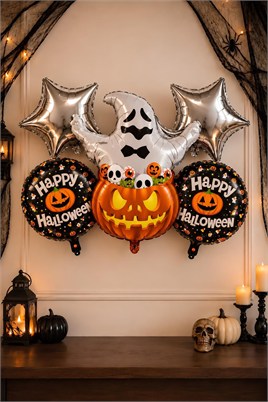 Halloween Cadılar Bayramı Hayalet Temalı 5 Li Folyo Balon Seti