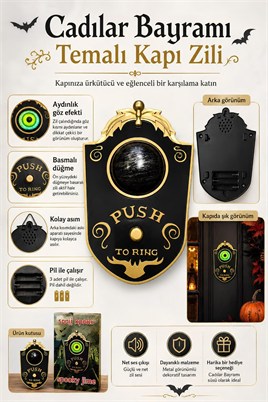 Halloween Cadılar Bayramı Işıklı ve Sesli Gözlü Kapı Zili