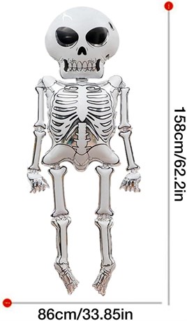 Halloween Cadılar Bayramı İskelet Büyük Boy Folyo Balon 158x86 cm