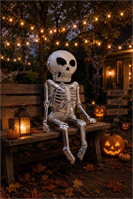Halloween Cadılar Bayramı İskelet Büyük Boy Folyo Balon 158x86 cm