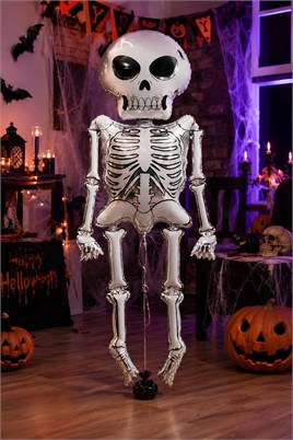 Halloween Cadılar Bayramı İskelet Büyük Boy Folyo Balon 158x86 cm