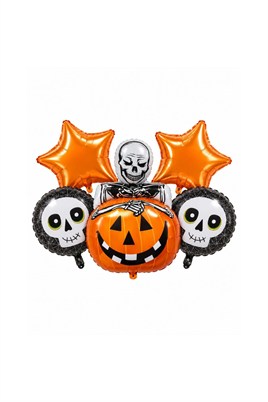 Halloween Cadılar Bayramı İskelet Temalı 5 Li Folyo Balon Seti