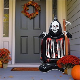 Halloween Cadılar Bayramı Kafatası Fotoğraf Çerçevesi Ayaklı Büyük Boy Folyo Balon 115X70 cm