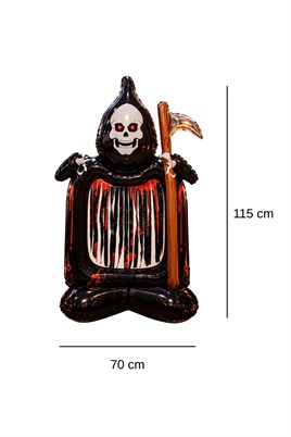 Halloween Cadılar Bayramı Kafatası Fotoğraf Çerçevesi Ayaklı Büyük Boy Folyo Balon 115X70 cm