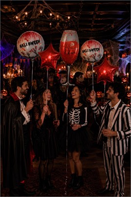 Halloween Cadılar Bayramı Kanlı Kadeh Temalı 5 Li Folyo Balon Seti