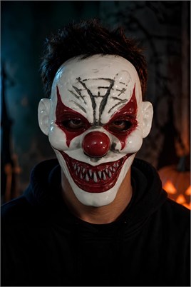 Halloween Cadılar Bayramı Kırmızı Gözlü Palyaço Maske 
