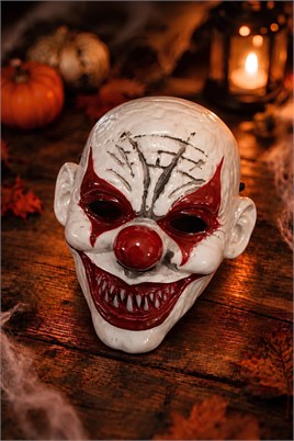 Halloween Cadılar Bayramı Kırmızı Gözlü Palyaço Maske 