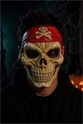 Halloween Cadılar Bayramı Kuru Kafa Korsan Maske 