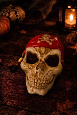 Halloween Cadılar Bayramı Kuru Kafa Korsan Maske 