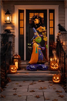 Halloween Cadılar Bayramı Süpürgeli Cadı Ayaklı Büyük Boy Folyo Balon 128x65x45