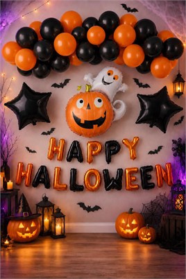 Halloween Cadılar Bayramı Temalı Balkabağı Parti Konsept Set 2 