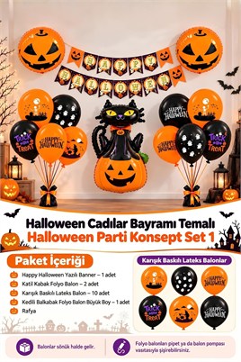 Halloween Cadılar Bayramı Temalı Halloween Parti Konsept Set 1 
