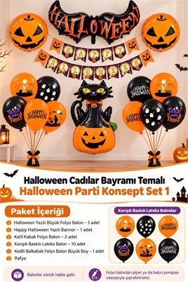 Halloween Cadılar Bayramı Temalı Halloween Parti Konsept Set 1 