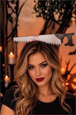 Halloween Cadılar Bayramı Testere Şaka Taçı