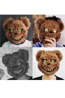 Halloween Cadılar Bayramı Tüylü Kahverengi Bear Halloween Maske 